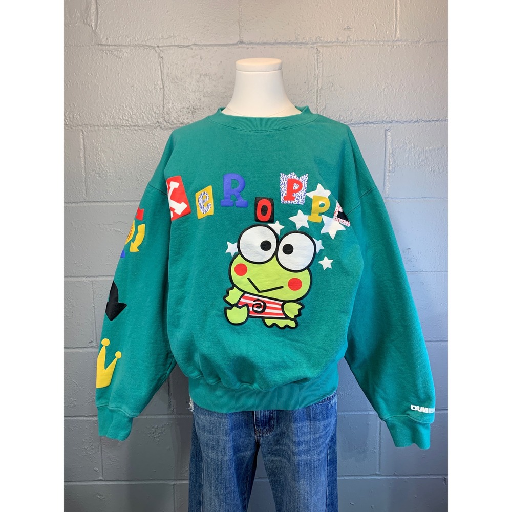 Dumbgood Sanrio Keroppi Teal Green Graphic Crewneck Sweatshirt Women's Medium